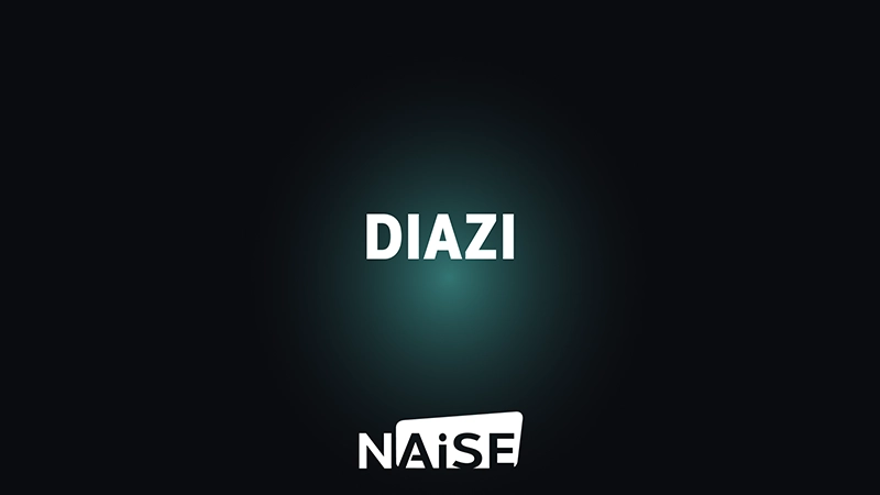 DIAZI and NAiSE logos on a dark gradient background, representing their partnership in the digital transformation research initiative for automotive production and intralogistics.