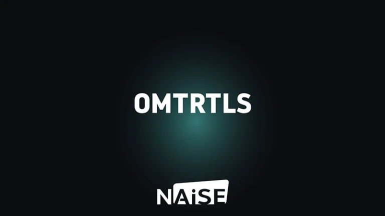 OMTRTLS and NAiSE project branding on dark background representing real-time positioning and intelligent production coordination research