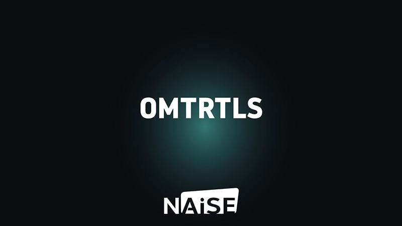 OMTRTLS and NAiSE project branding on dark background representing real-time positioning and intelligent production coordination research