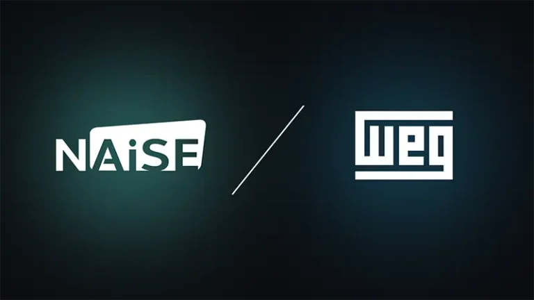 NAiSE and WEG partnership logo representing collaborative autonomous mobile robot and intralogistics platform integration