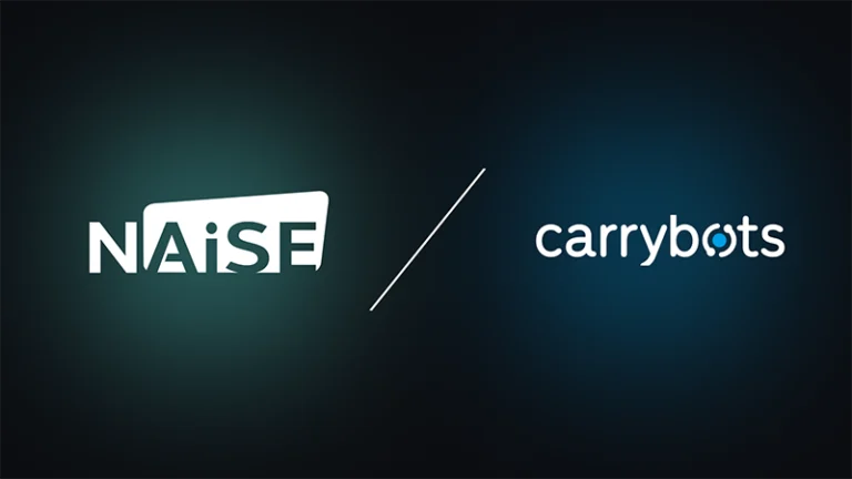 NAiSE and Carrybots partnership logo representing affordable modular robot and intelligent intralogistics platform collaboration