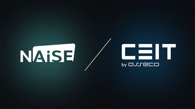 NAiSE and Asseco CEIT partnership logo representing advanced AGV and unified intralogistics platform collaboration