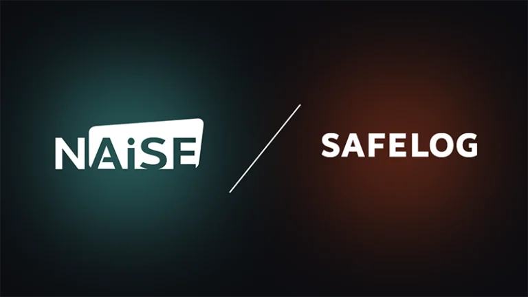 NAiSE and SAFELOG partnership logo representing intelligent swarm AGV coordination and flexible intralogistics collaboration